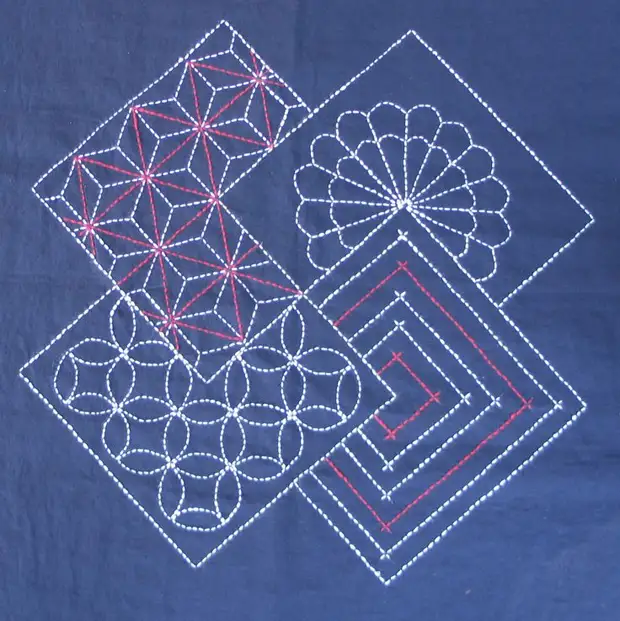 Sashiko Broderi: Interlocking Squares