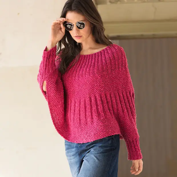 Crveni Jumper-Poncho pleteni: glavni razred