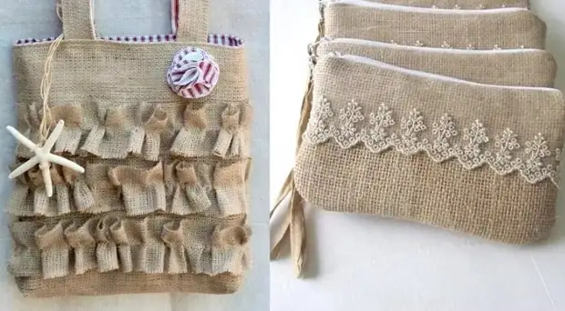 Burlap- ի պայուսակներ ... 50 գաղափարներ: Այո, էլ ինչ ...