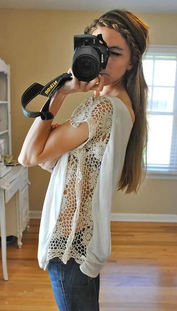 DIY lace shirt: