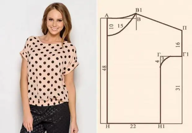 Mudell ta 'blouse innittjati interessanti