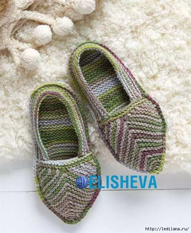 Slippers "scandinava" knitted knitted