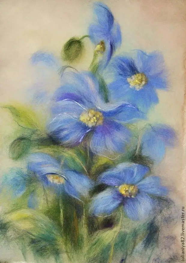 Slikanje vunene slike Cvijeće (10) (495x700, 354kb)