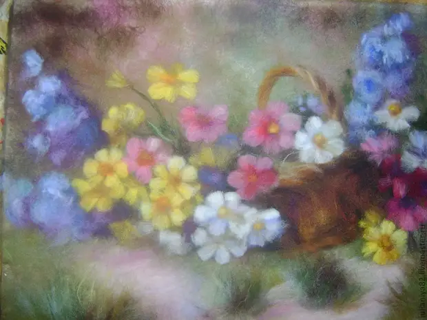 Painting Wool Pictures Flowers (14) (700x525, 434Kb)