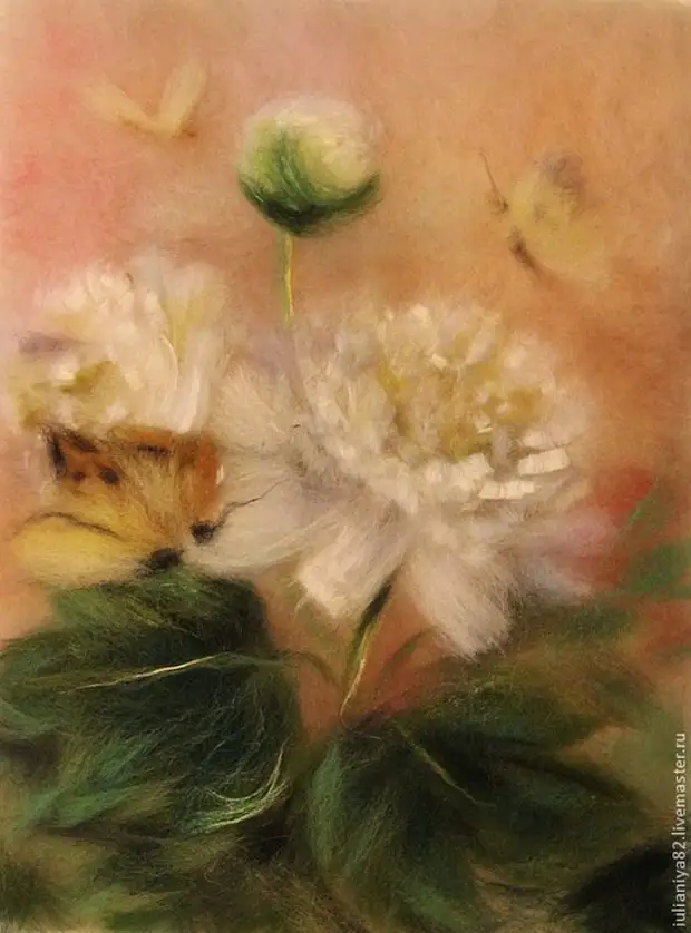 Painting Wool Pictures Flowers (17) (517x700, 341Kb)