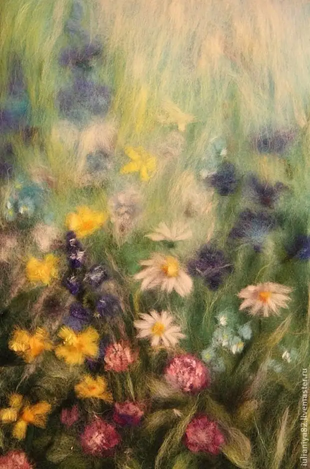 живопис вовною картини квіти (22) (463x700, 383Kb)