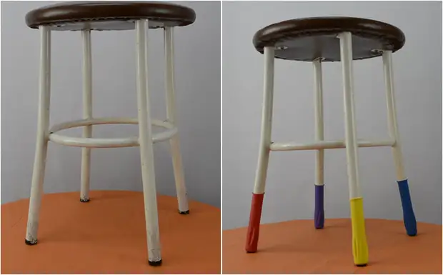 Multicolored stool.