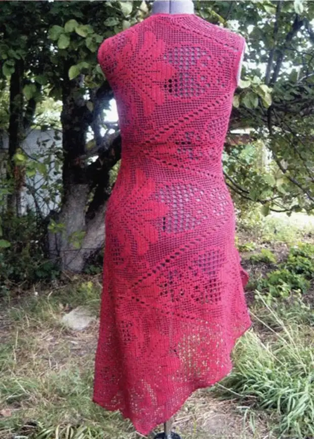 Knitted boho dress, scheme