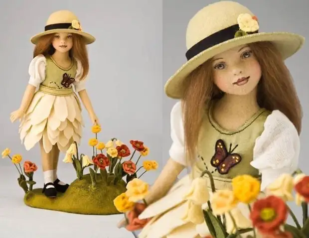 Nádherné bábiky z plsteného umelca-šteňatér Maggie Icono