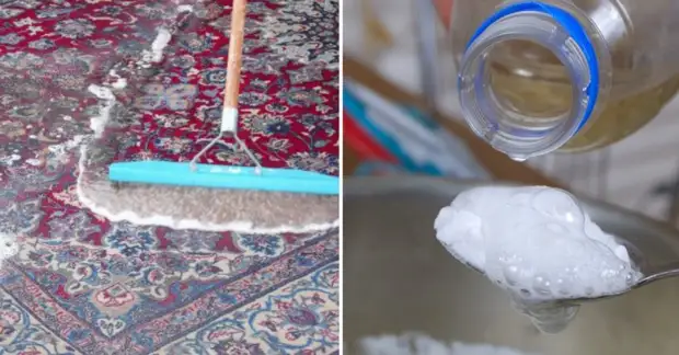 Breaking tool pushes dirt from the carpet! Mix 2 ingredients - and it seems yesterday from the store