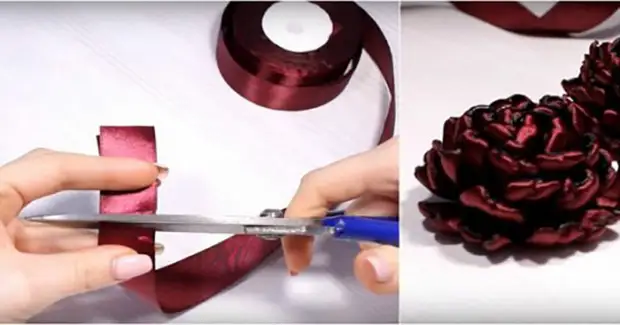 Satin ribbon in skillful hands turns into a magical decor