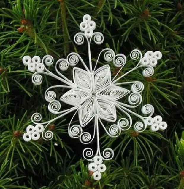 Snowflakes in the technique of quilling