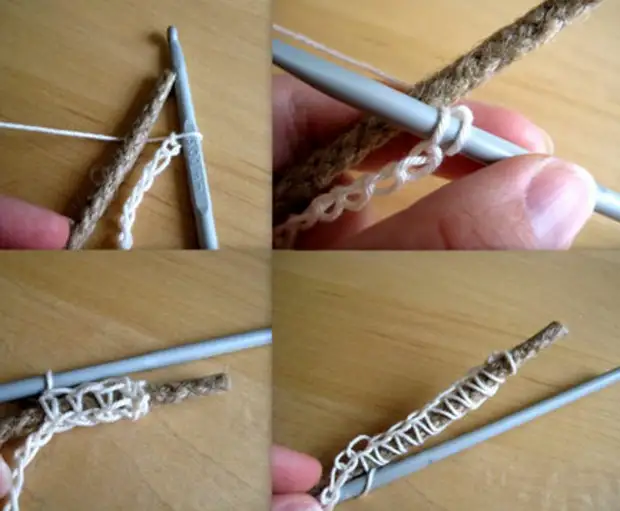 Mit Hilfe von Seil und Garn können Sie das Erstaunliche mit Häkeln verknüpfen