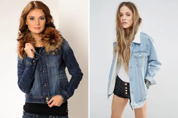 Куртаи Denim бо гулӯ