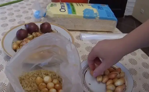 Polietilen paket paket, 200 gram gabyk we birnäçe ownuk lampalar. Netije, gysga geň galdyrar!