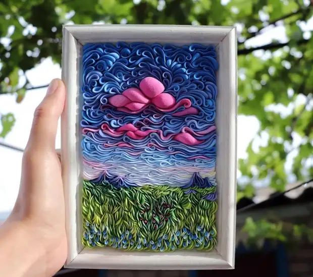 Landscapes made of polymer clay: imitation ideas