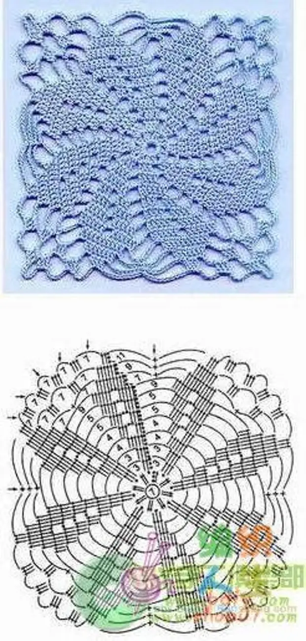 Flower sa isang square crochet motif.