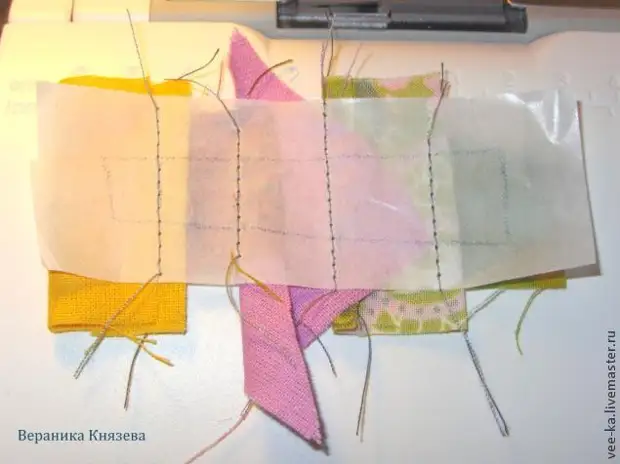 How to make a patchwork picture in a sewing technique on paper