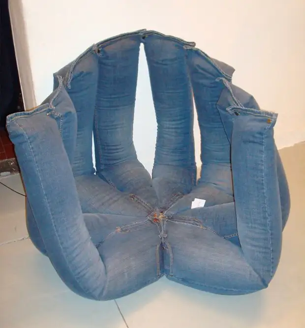 12. Krzesło z dżinsów, kreatywnych, wyboru, domowej roboty, zrób to sam, zrób to sam, zdjęcie