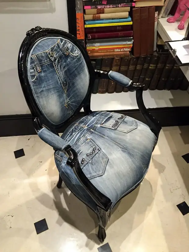 16. Denim Upholstery thing, creative, selection, homemade, do it yourself, do, photo