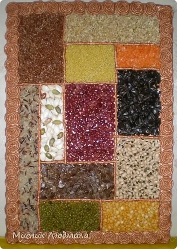 來自穀物，穀物和種子的面板，用於裝飾廚房內部（12）（342x480,154kb）