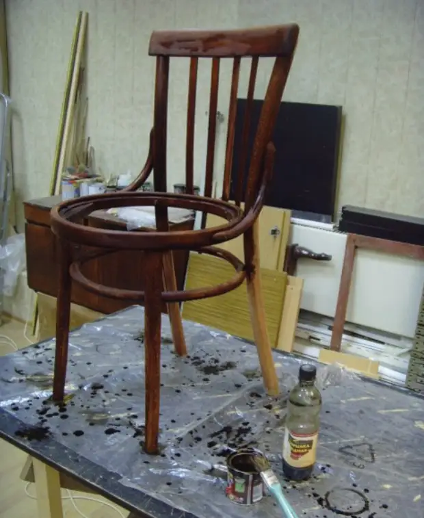 Ændring af gamle stole ... Vi demonterer stolen på delene som designer!