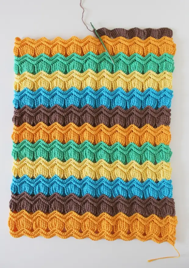 Vintage Zigzag Crochet Qaabdhis ama midabbo isku xidha