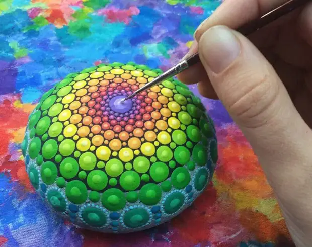 Värvimine kivide: Mandalas kividel teha seda ise
