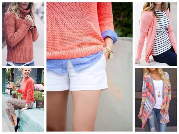 Sweater and Cardigan Coral