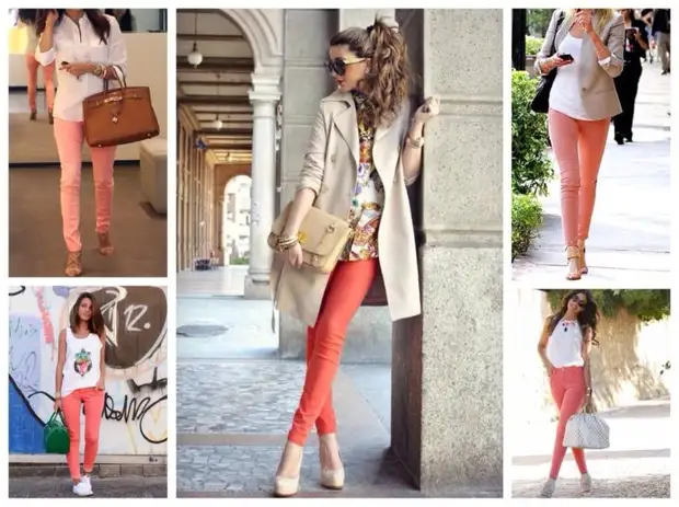 Pants color coral