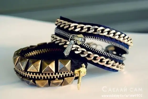 Fashionable bracelet on zipper do it yourself
