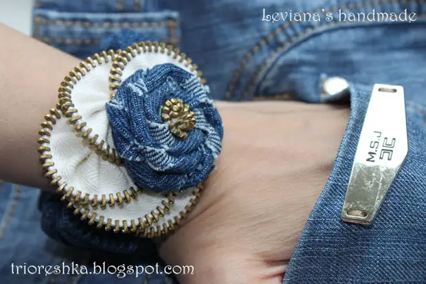 Denim sieraden met hun eigen handen