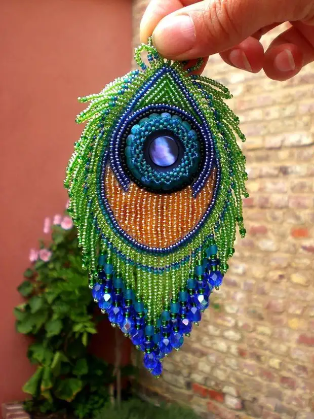 Embroidered peacock