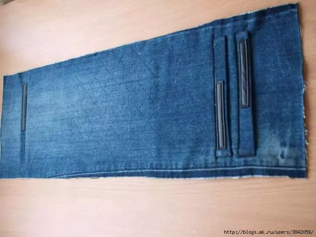 The second life of old jeans with benefit for home: bag do it yourself