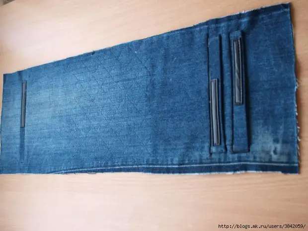 Det andet liv af gamle jeans med gavn for hjemmet: taske gør det selv