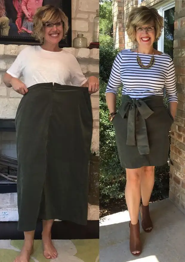 Vaatteiden muutokset ennen ja jälkeen (valinta)