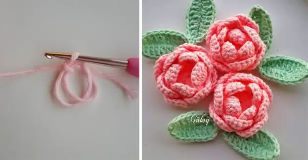 Նազելի վարդեր Crochet