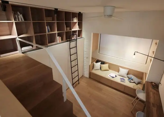 És difícil creure que en aquest apartament fresc només de 22 m², però hi ha tot