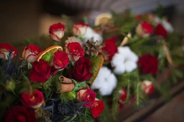 Bouquet d'hiver et compositions de Noël. COURS DE MAÎTRE