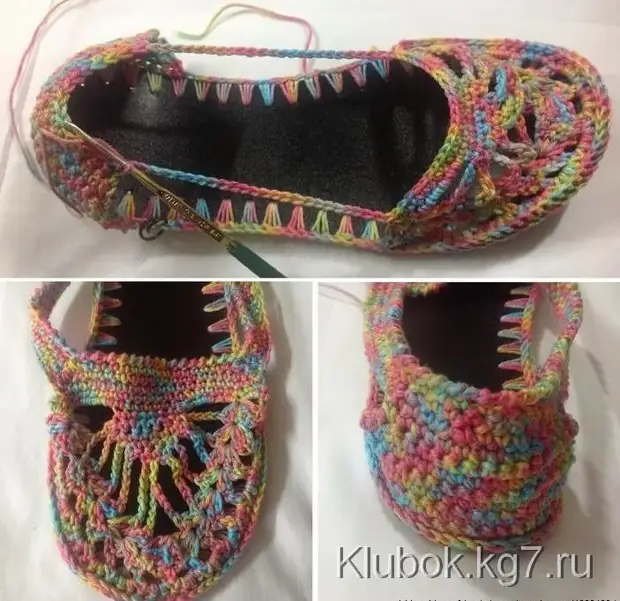 knitted ເກີບເປີດ. mk + ໂຄງການ