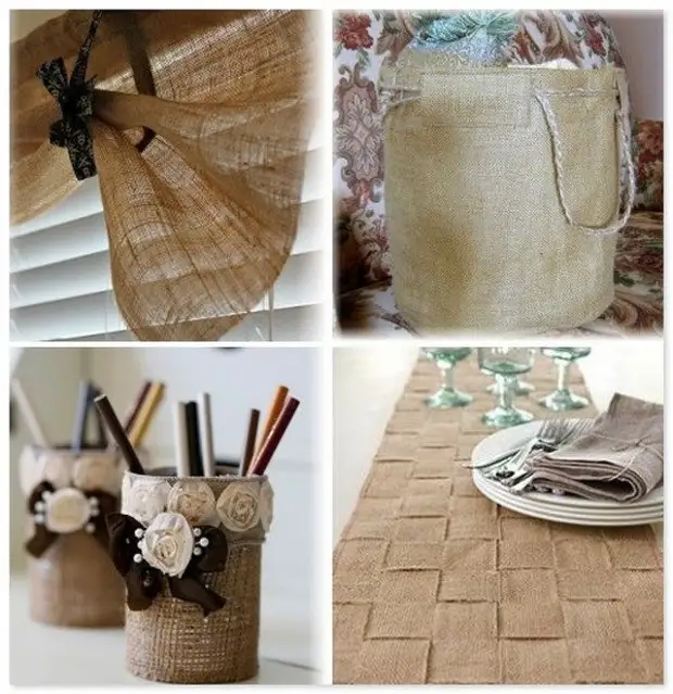 Mga Crafts alang sa Balay Burlap