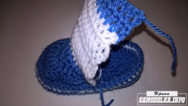 Proceso de tricô de crochet.