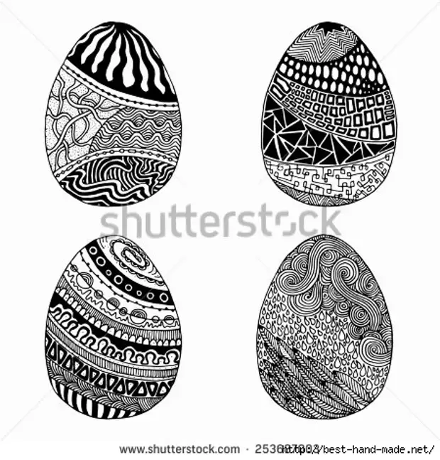 Stock-Vector-Set-of-Hand-Zentangle-Ester-Ous-Black and White-vector-253687003 (450x470, 146kb)