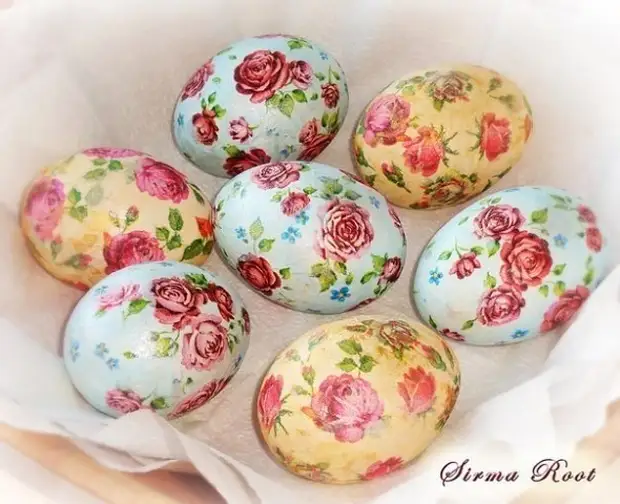 ¡Buena idea! Decoupage Huevos en almidón